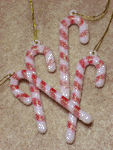 Glittered Candy Canes-miniature candy canes