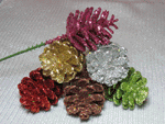 Glittered Pinecones-pinecones, glittered pinecones, pinecone pick, Christmas pick