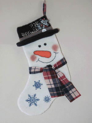 Snowman Stocking Pattern-Christmas stocking pattern, snowman stocking pattern, craft pattern, stocking pattern